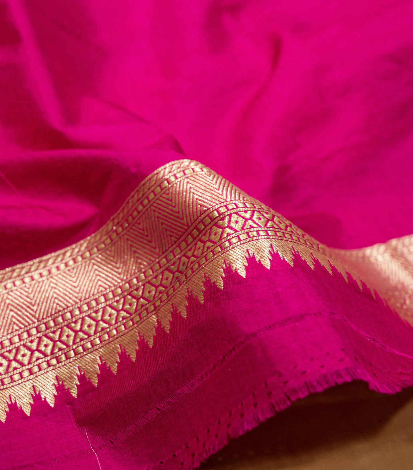 Rani Pink Handwoven Pure Katan Multi Meenakari Banarasi Saree