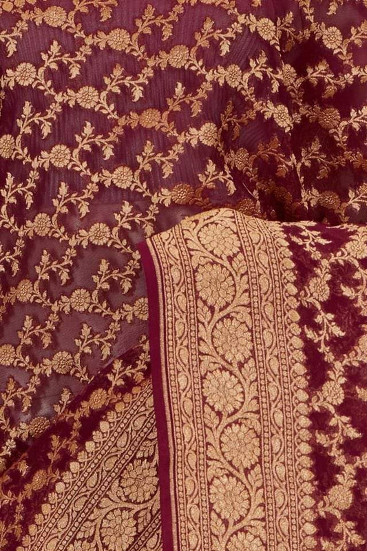 Pure Khaddi Georgette Banarasi Saree