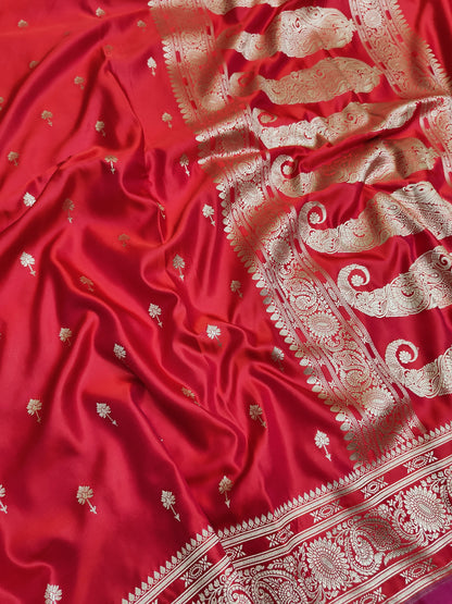 Banarasi Handwoven Satin Mashru Silk Saree