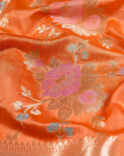 Pure Handwoven Chiniya Silk Banarasi Saree